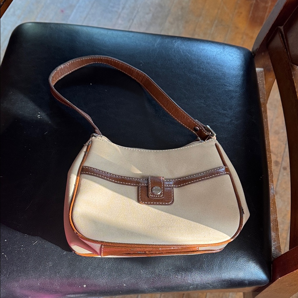 Etienne Aigner Tan and Brown Shoulder Bag